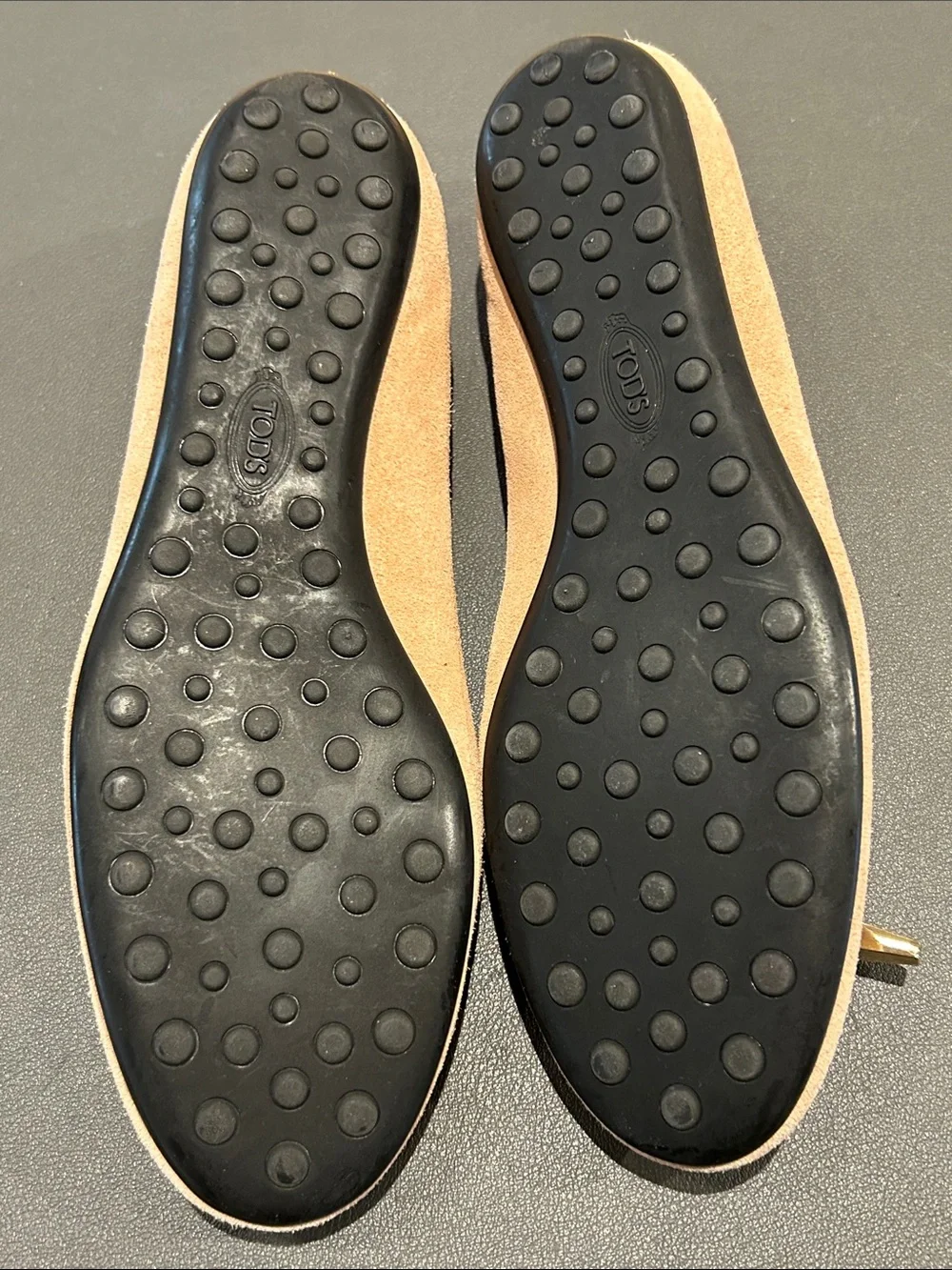 Tod's Pink Suede Ballet Flats